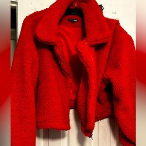 Red Cropped Coat.